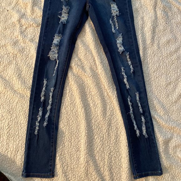 Blue Jeans With Rips - Picture 2 of 5